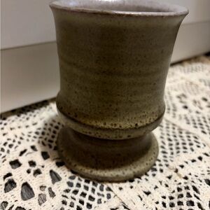 Beautiful handmade pottery goblet cup  vase